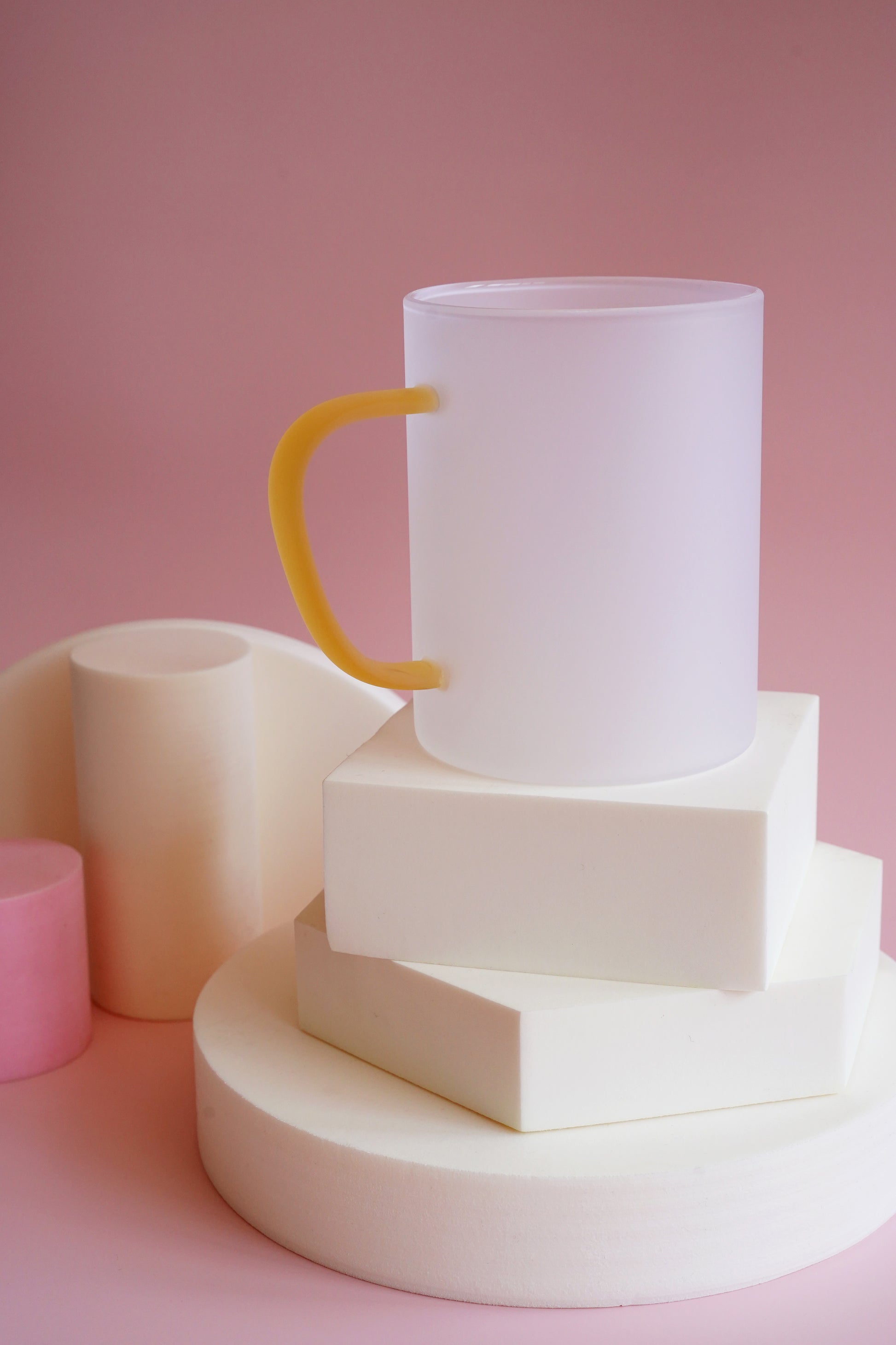 Tazza in vetro smerigliato