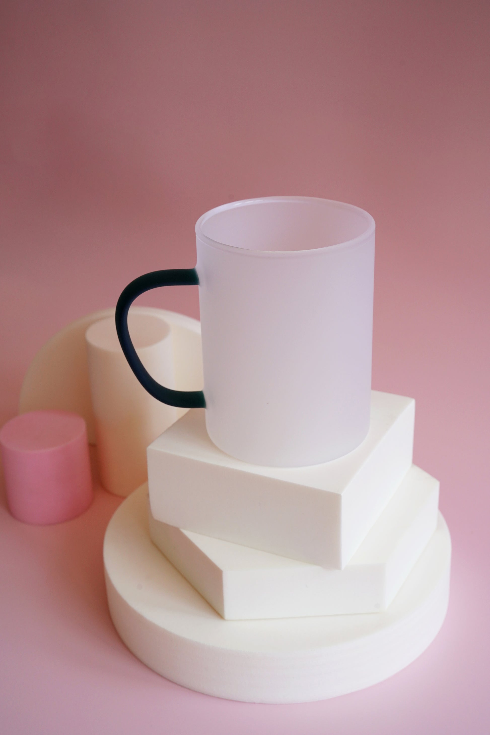 Tazza in vetro smerigliato
