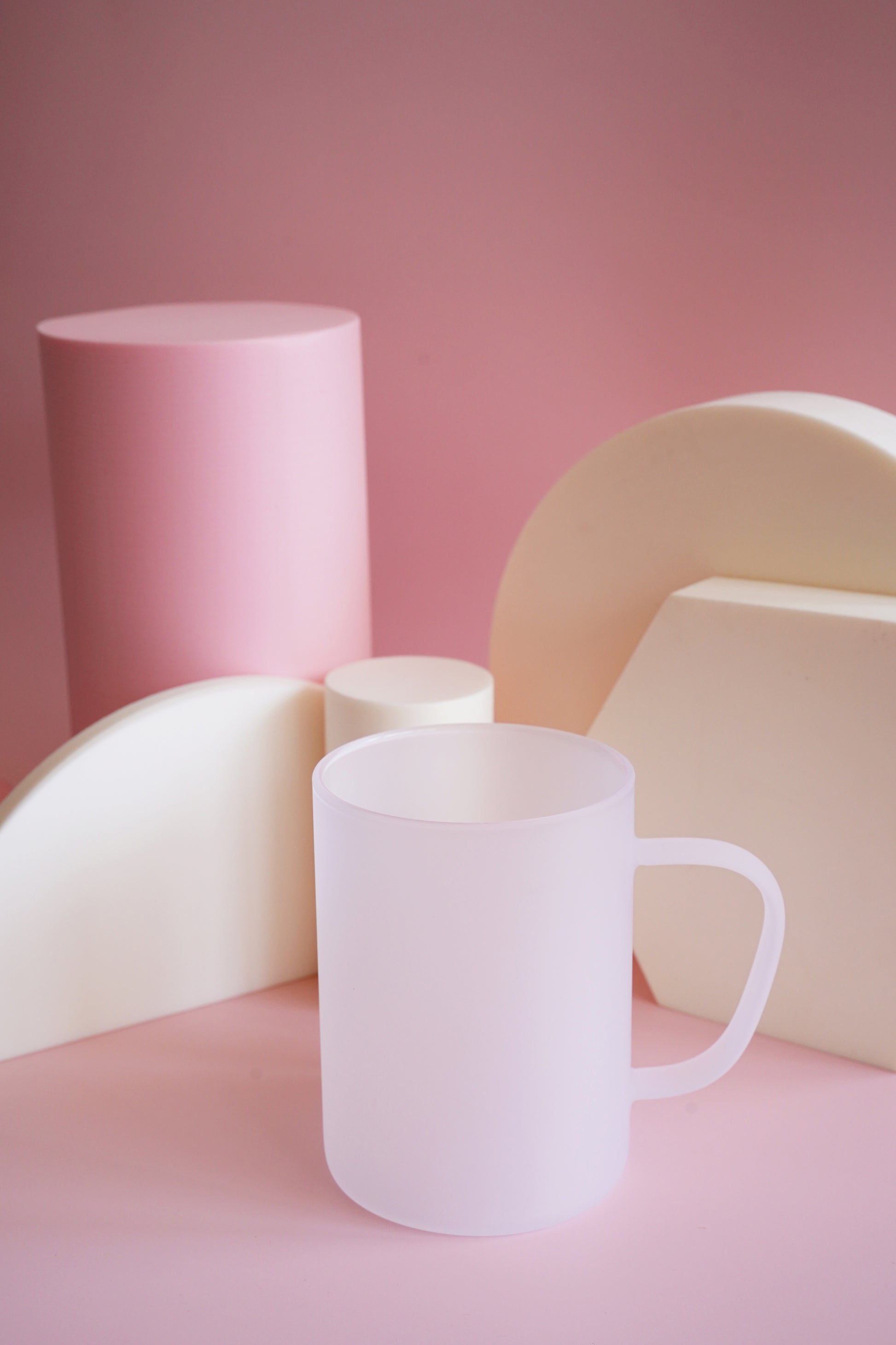 Tazza in vetro smerigliato