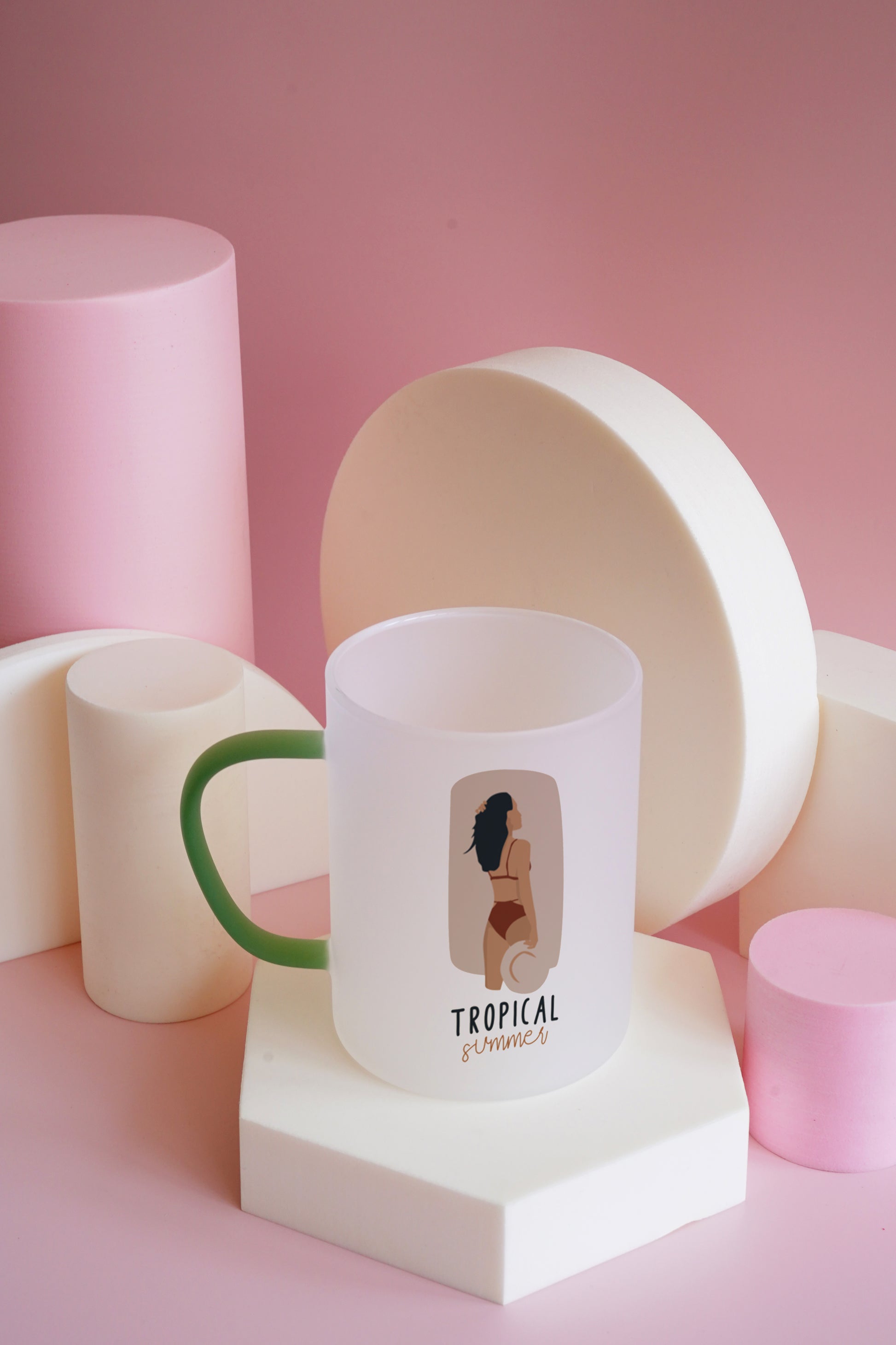 Tazza in vetro smerigliato